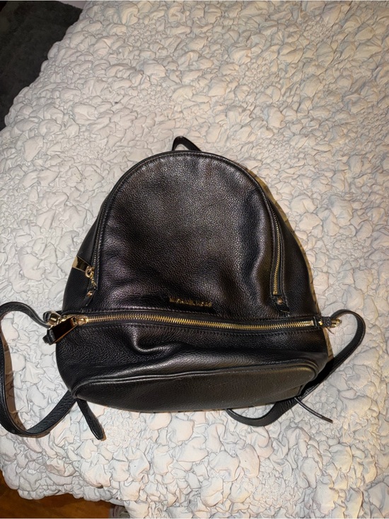 Michael Kors Black Leather Backpack with Gold Hardware main image 5